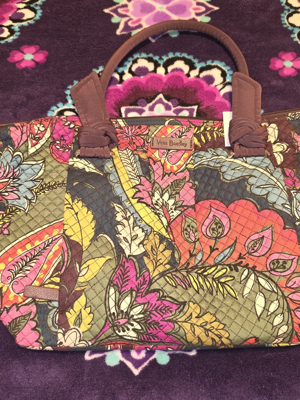 Vera Bradley Hadley Satchel In Autumn Leaves
